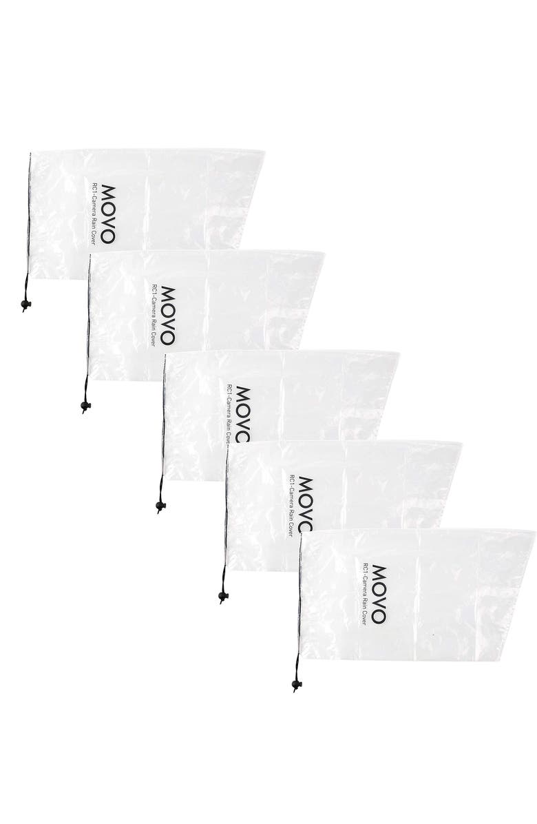 MOVO (5 Pack) RC1 Clear Rain Cover for DSLR Camera & Lens up to 18 Long, Main, color, Black