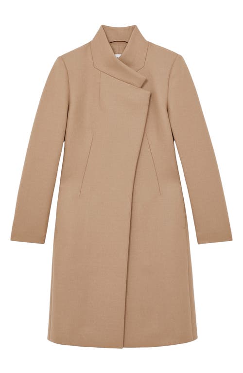 Reiss Max Wool Blend Coat In Brown