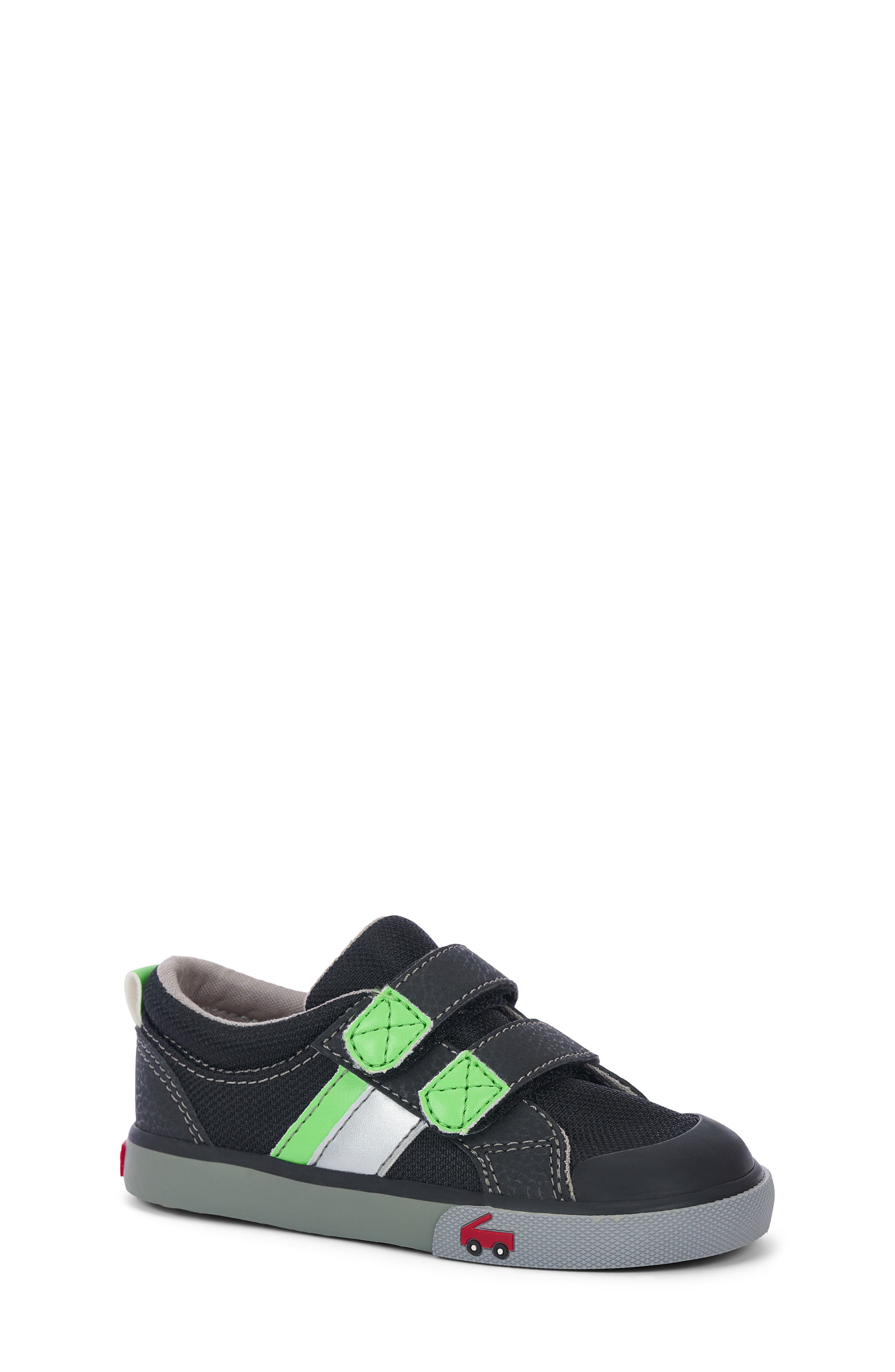 Kids' Russell Sneaker, Main, color, BLACK/ GREEN