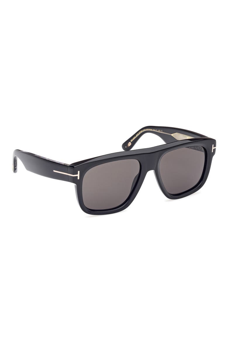 Icon 56mm Pilot Sunglasses, Alternate, color, BLACK/ CRYSTAL/ SMOKE LENSES
