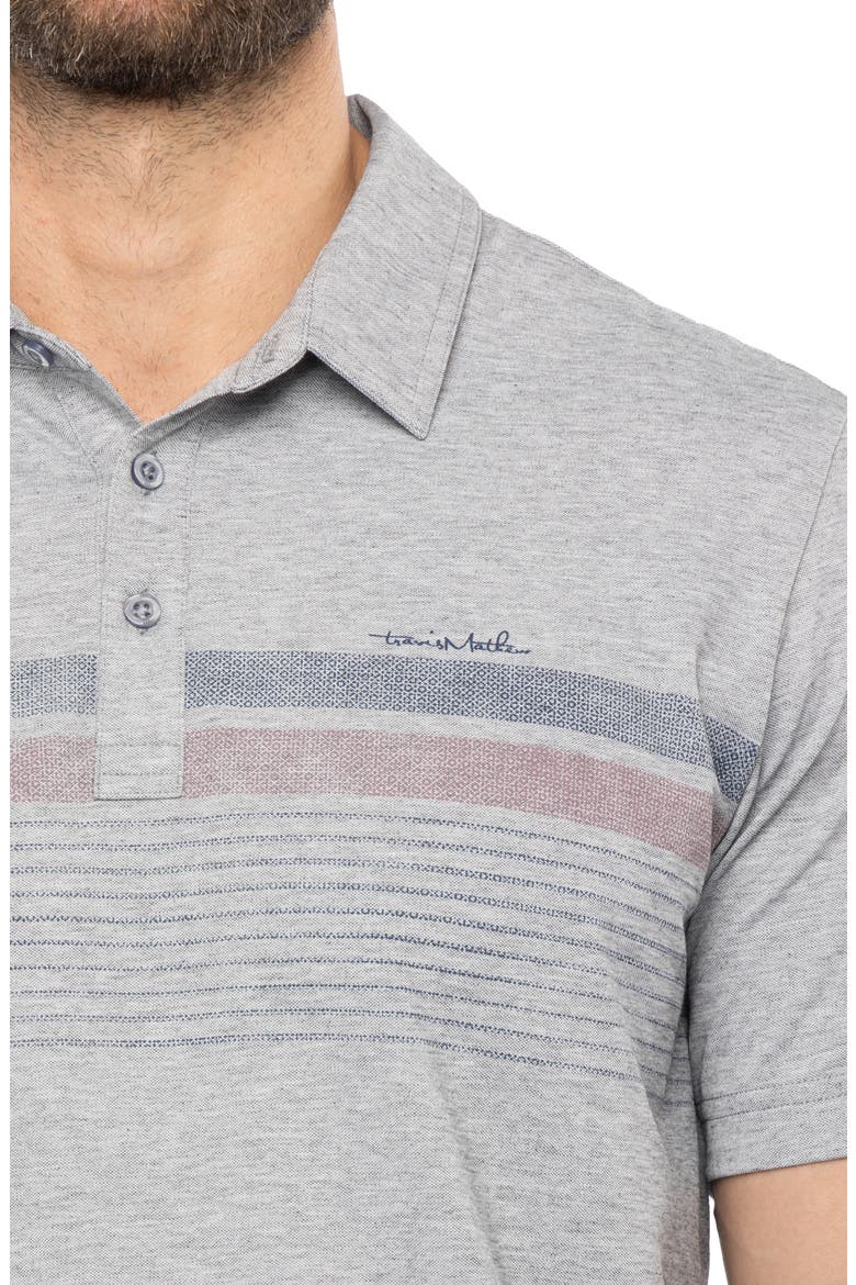 Captain's Table Stripe Piqué Polo, Alternate, color, HEATHER MED GREY