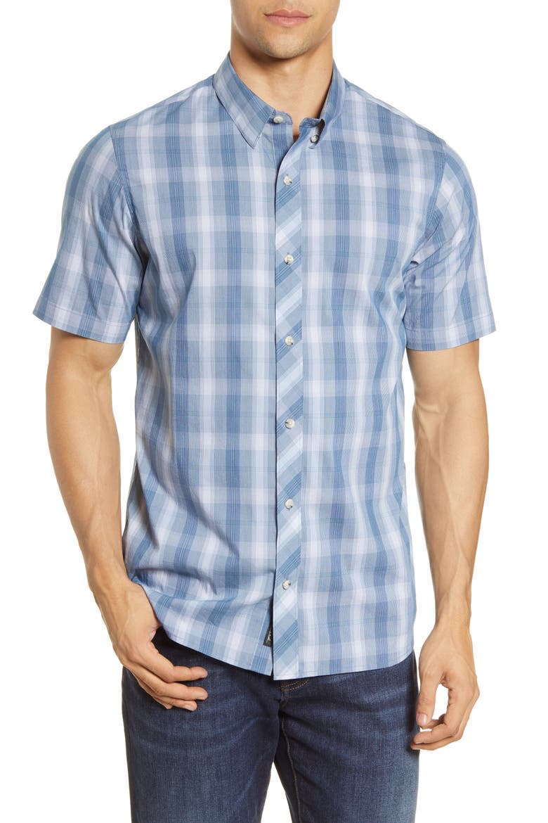 Cash or Check Regular Fit Shirt, Main, color, BLUE OPAL
