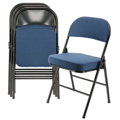 4 Piece Metal Folding Chair with 2.2 Inch Padded Seats