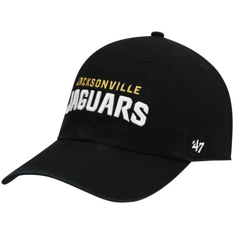 Men's '47 Black Jacksonville Jaguars Clean Up Script Adjustable Hat