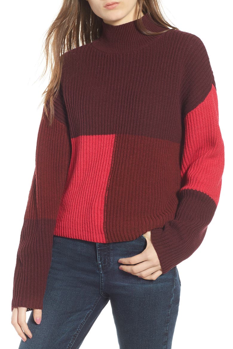 Mock Neck Colorblock Sweater video