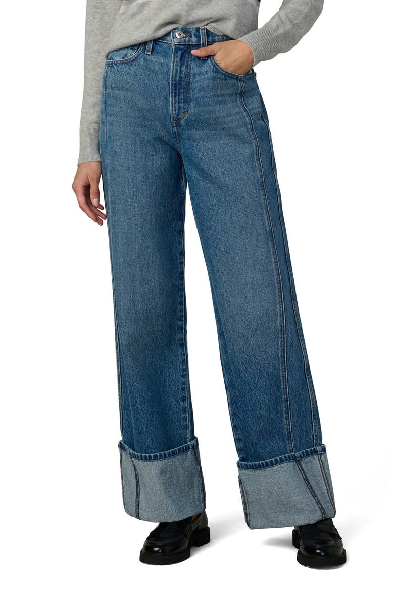 The Margot Cuffed High Waist Wide Leg Jeans, Main, color, CLASSIC