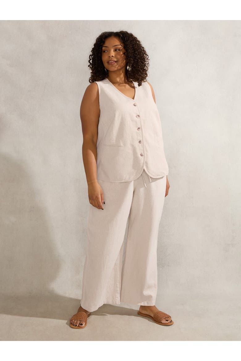 Linen Waistcoat, Main, color, Natural