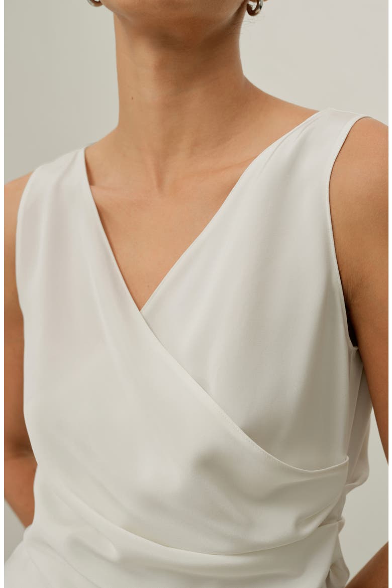 Women's Élise V-Neck Silk Top, Alternate, color, Natural White