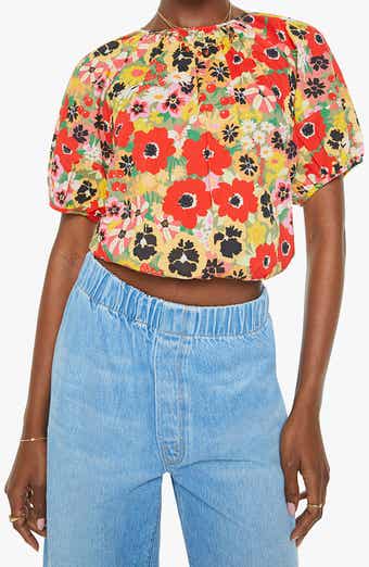 MOTHER The Party In The Back Floral Cutout Shirt