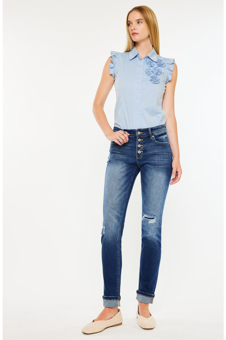 Eternity Mid Rise Slim Straight Leg Jeans, Alternate, color, Dark Wash