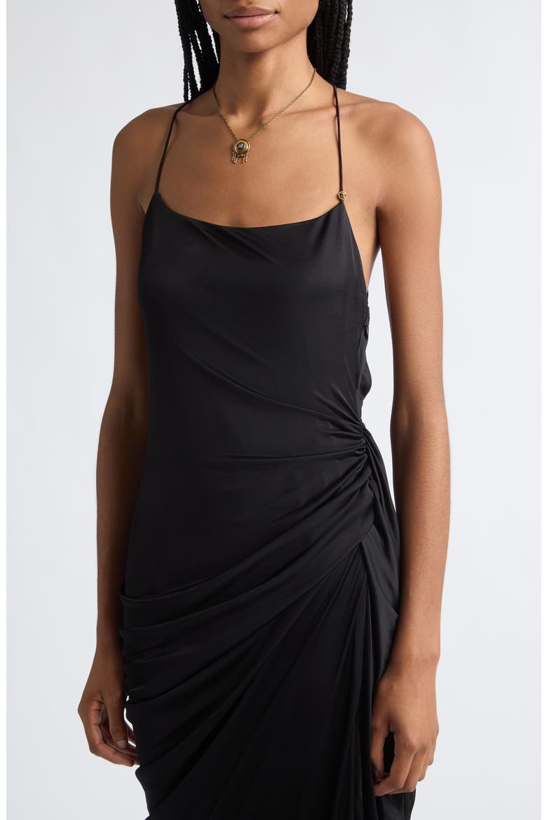 Liquid Drape Jersey Gown, Alternate, color, BLACK