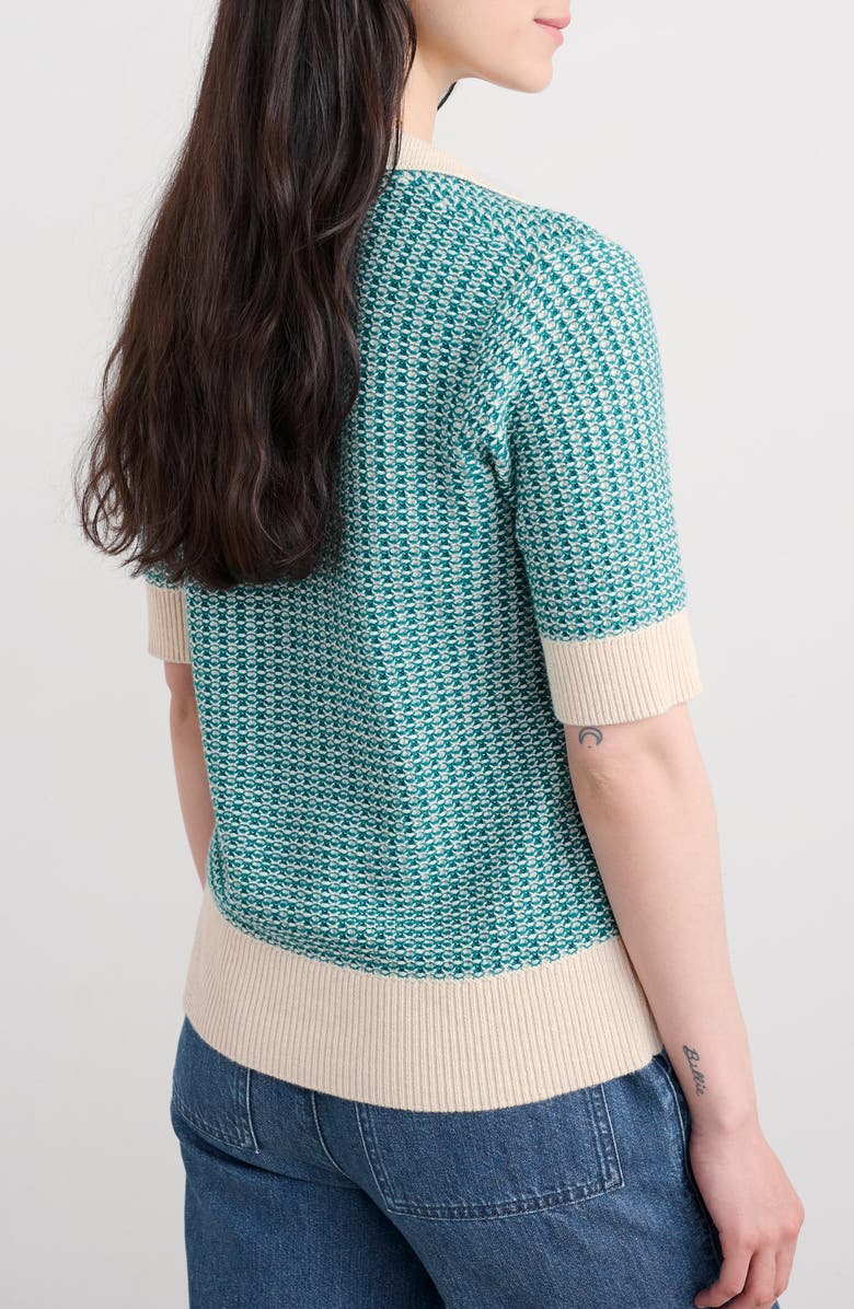 Seasalt Cornwall Reed Organic Cotton Johnny Collar Polo Sweater, Main, color, Knit Downwind Chalk Emulsion