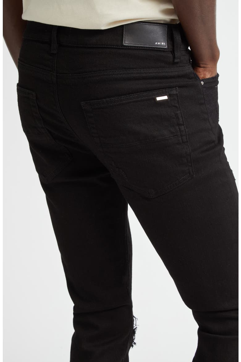MX1 Leather Patch Ripped Skinny Jeans, Alternate, color, BLACK OD