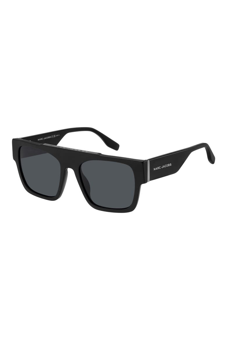 MARC 757/S 53mm Rectangular Sunglasses, Alternate, color, MATTE BLACK