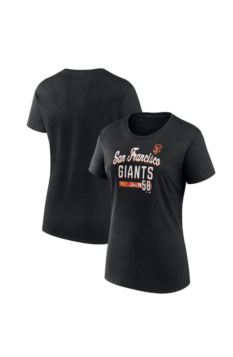 FANATICS Women's Fanatics Branded Black San Francisco Giants Logo Fitted T-Shirt, Main, color, 