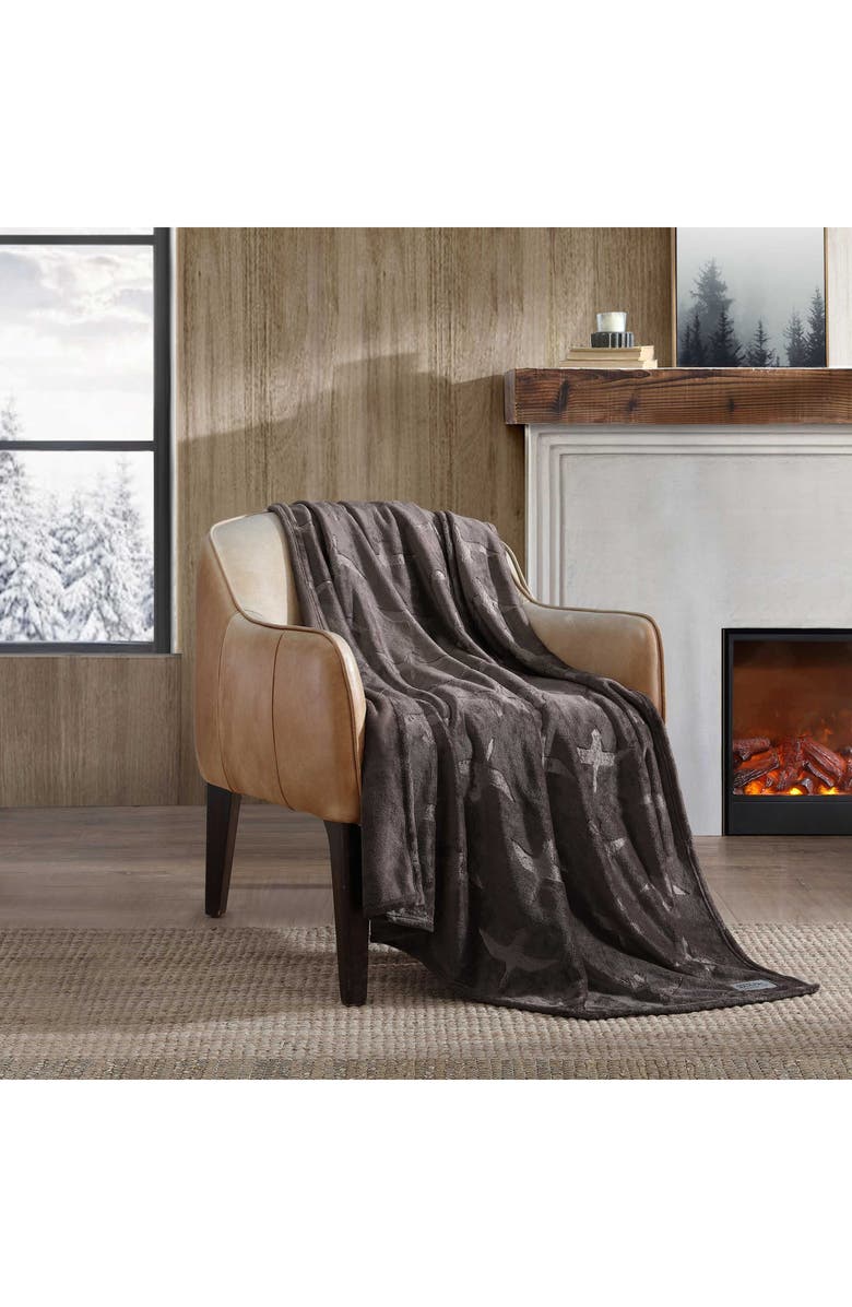 Eddie Bauer Geese Throw Blanket, Alternate, color, Dark Brown
