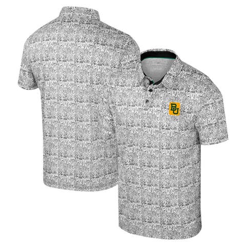 Men's Colosseum Black Baylor Bears It's Time! Allover Print Polo