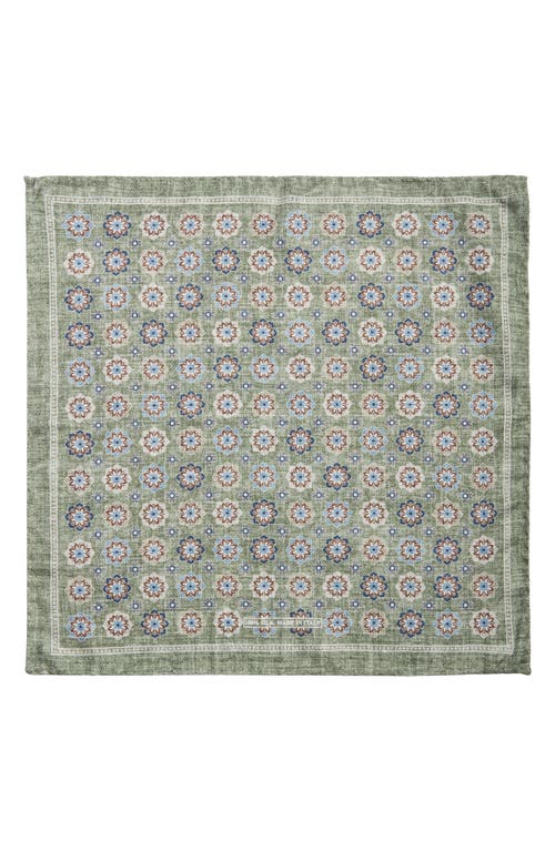 Nordstrom Double Print Silk Pocket Square In Green