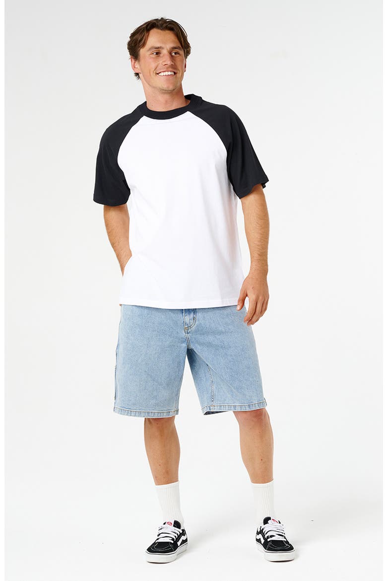 Classic Colorblock Raglan Sleeve Cotton T-Shirt, Alternate, color, BLACK/ WHITE