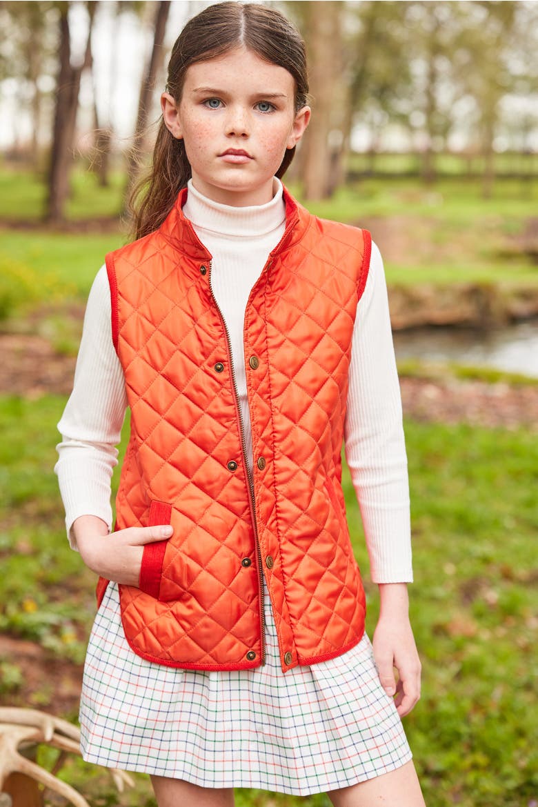 Kids' Classic Quilted Vest, Alternate, color, Orange