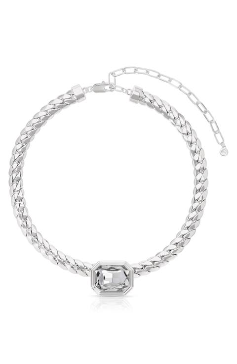 Deco Crystal Statement Cuban Chain Necklace