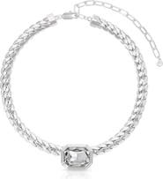 Ettika Deco Crystal Statement Cuban Chain Necklace