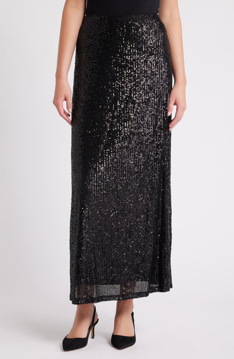 Anne Klein Sequin Maxi Skirt, Main, color, 