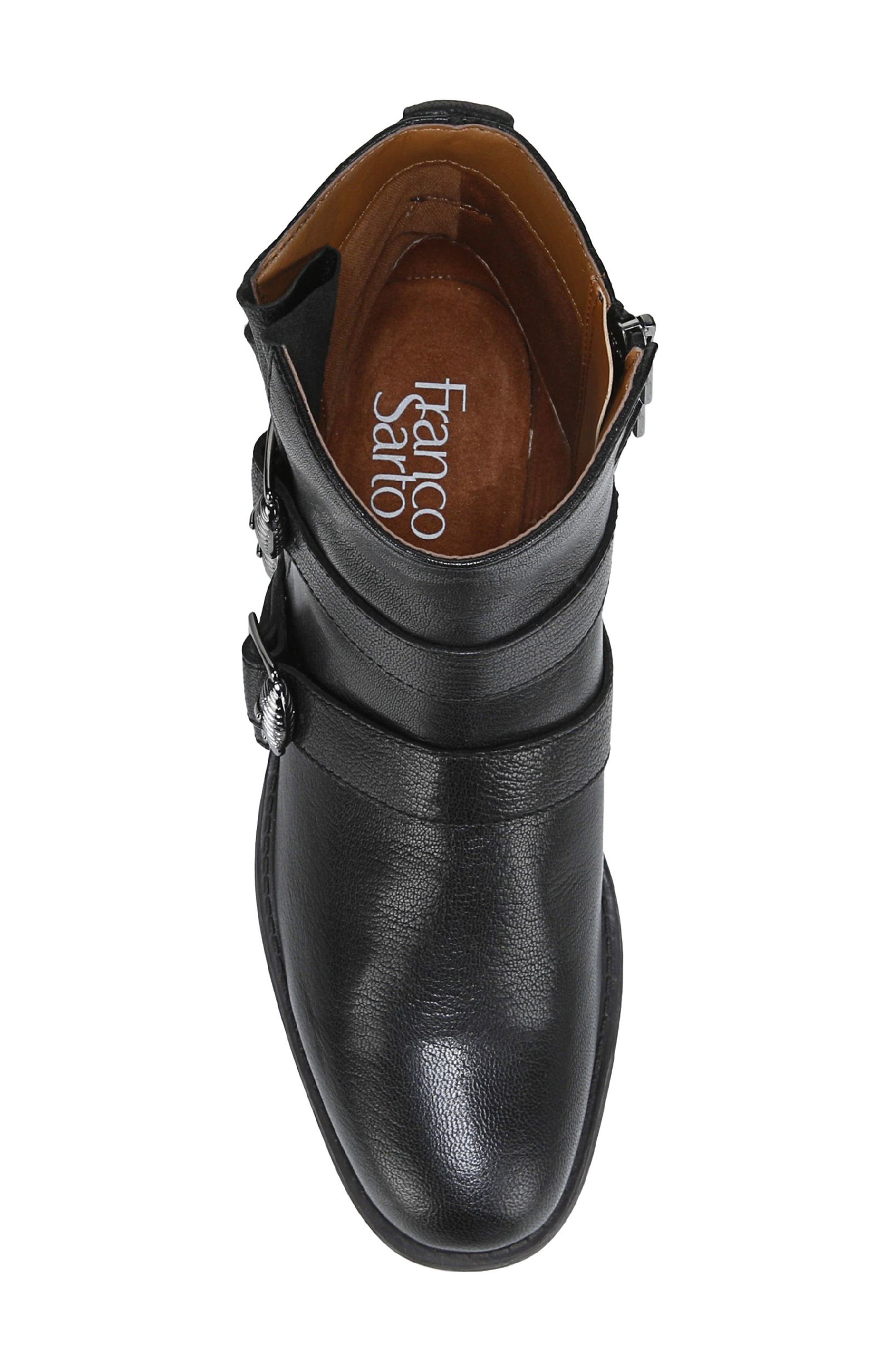 Franco Sarto Mirani Buckle Strap Ankle Boot, Alternate, color, Black