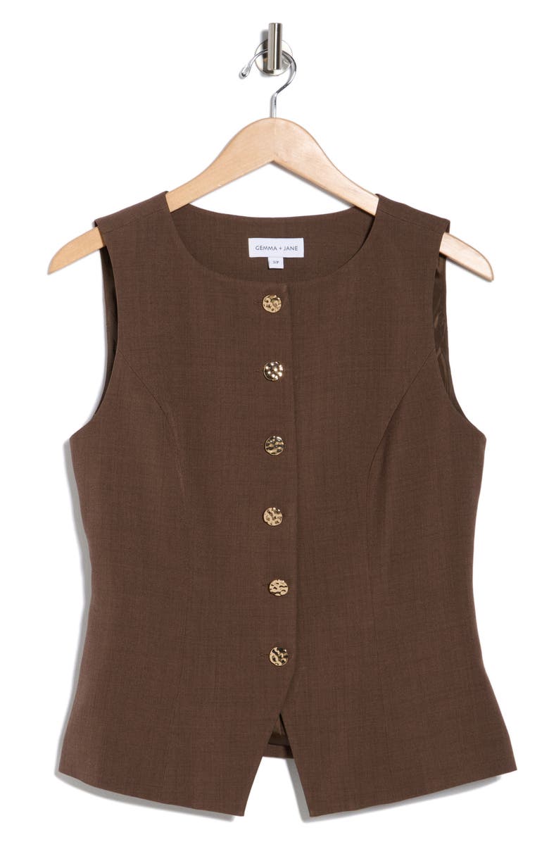 Hammered Button-Up Vest