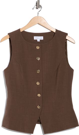 Hammered Button-Up Vest