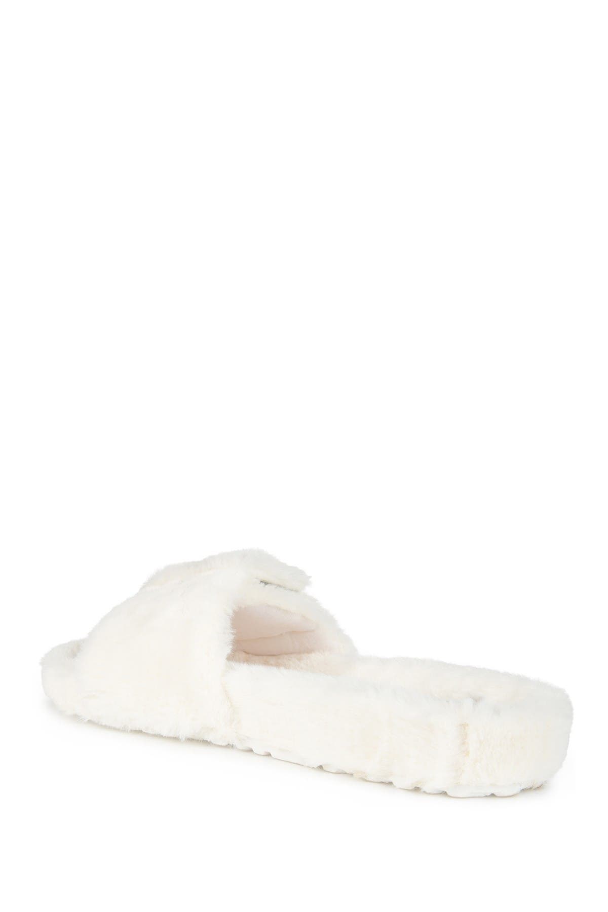 Journee Collection JOURNEE Shadow Faux Fur Slipper, Alternate, color, Ivory