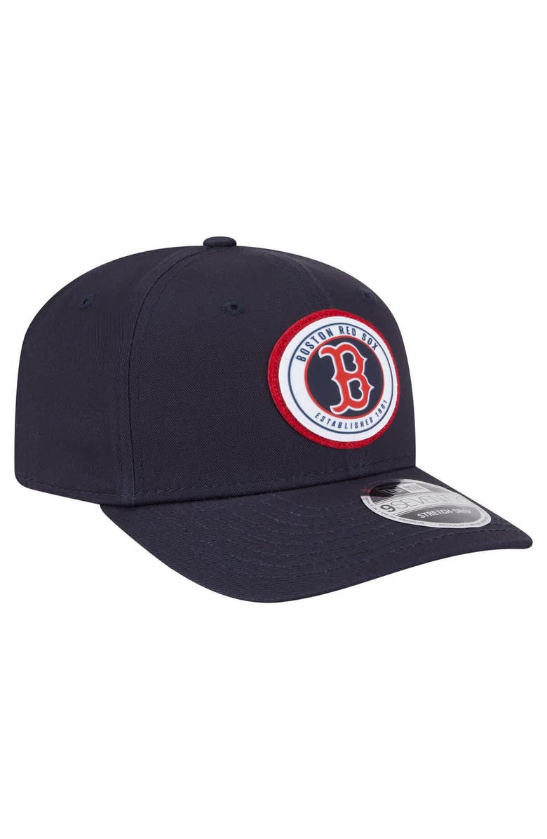 New Era Men's New Era Navy Boston Red Sox Circle Patch 9SEVENTY Stretch-Snap Hat, Alternate, color, Navy