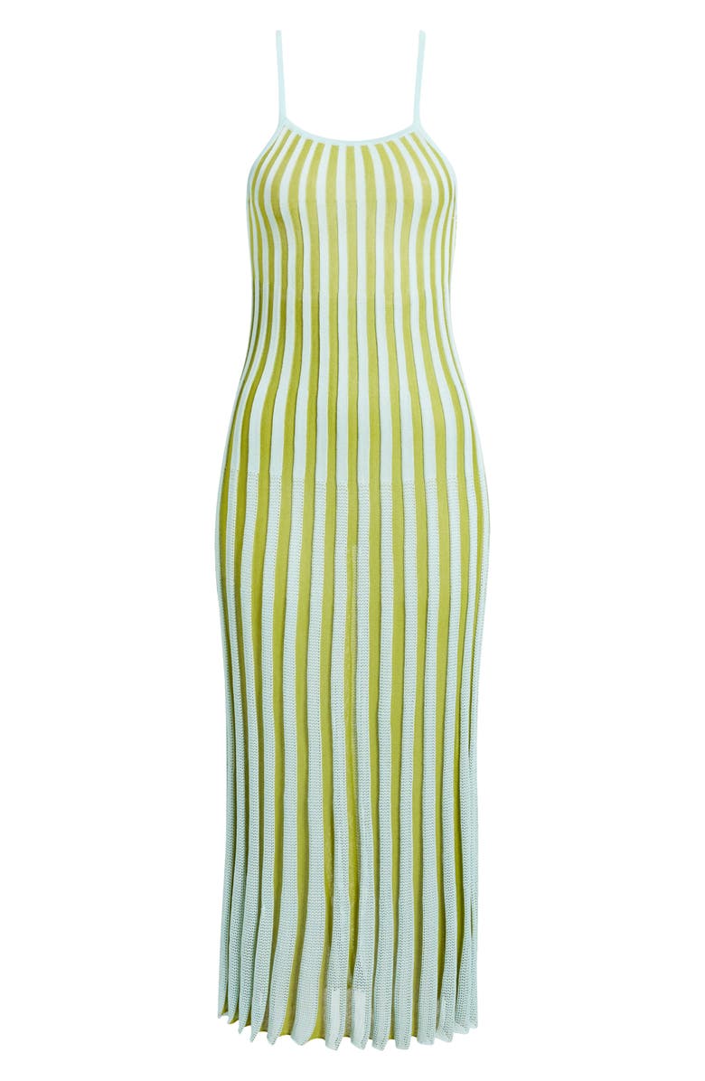 Solid & Striped The Kaylee Rib Cover-Up Dress, Alternate, color, Sky / Chartreuse Stripe