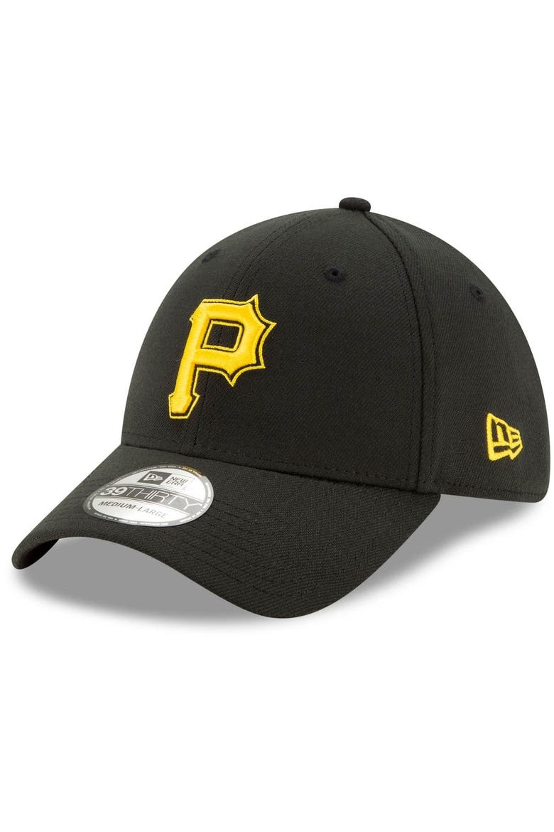 Men's New Era Black Pittsburgh Pirates Alternate 2 Team Classic 39THIRTY Flex Hat, Main, color, Black