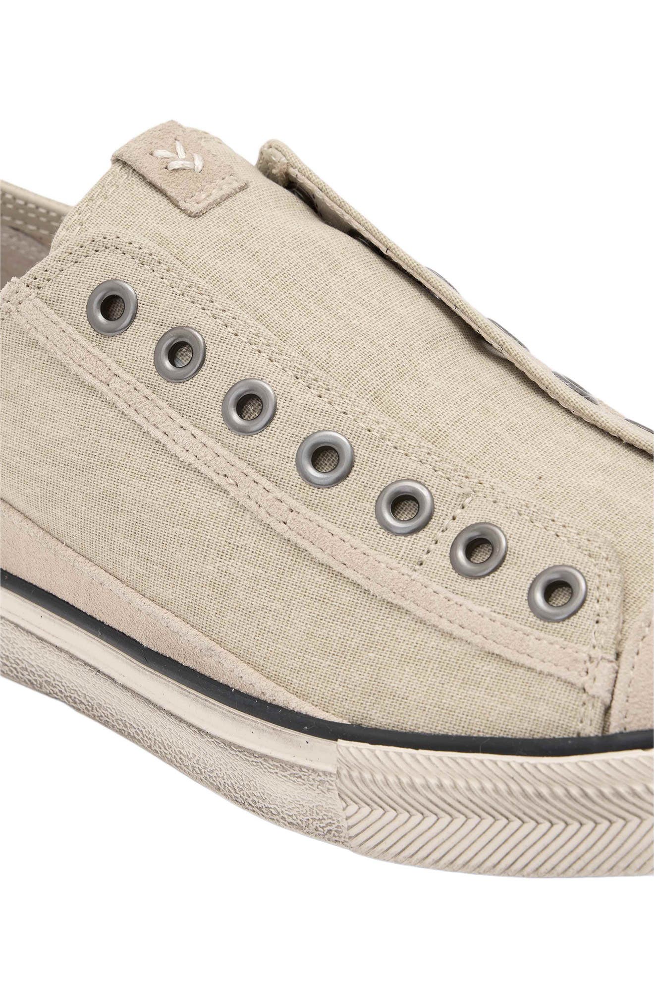 John Varvatos Vintage Laceless Low Top Sneaker, Alternate, color, Faded Twine