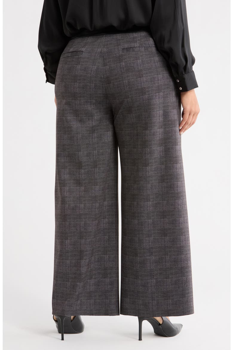 Denver High Waist Ankle Wide Leg Ponte Pants, Alternate, color, CHARCOAL GLEN PLAID