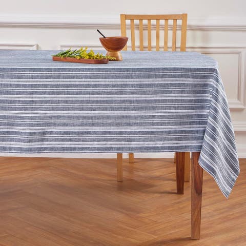 Linen Tablecloth, 60 x 90 in - Chelsea Stripe
