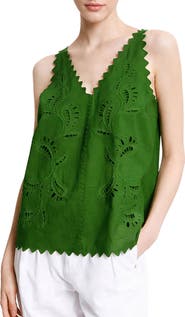 ottod'Ame Cotton Top With Cutwork Embroidery