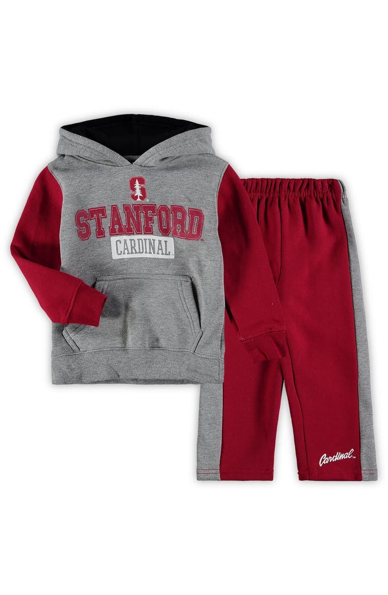 COLOSSEUM Toddler Colosseum Heathered Gray/Cardinal Stanford Cardinal Back To School Fleece Hoodie And Pant Set, Main, color, 