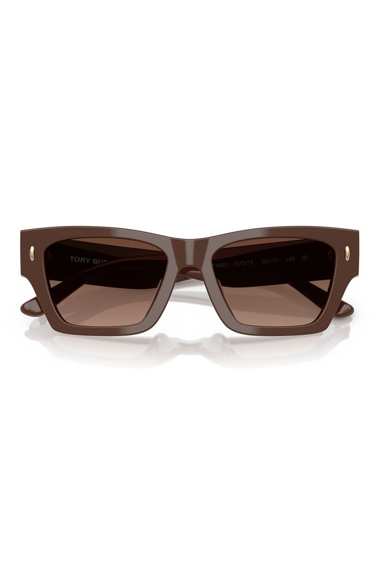 52mm Rectangular Sunglasses, Alternate, color, BROWN GRADIENT