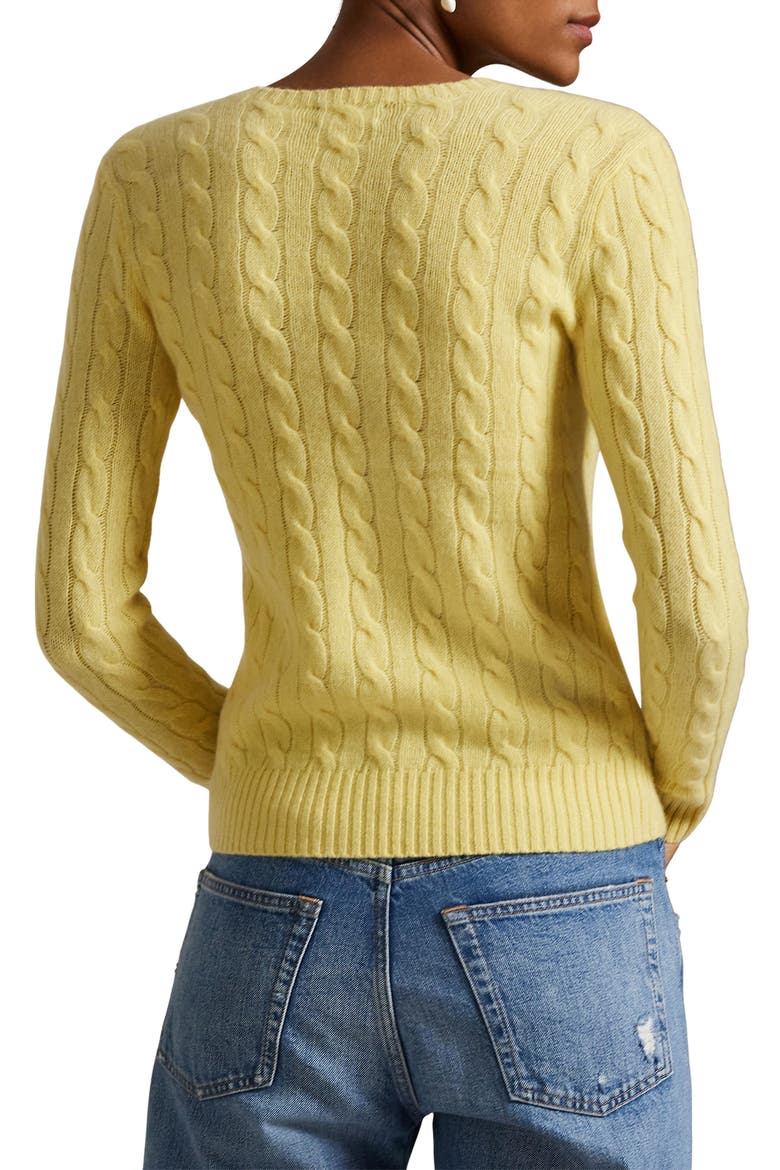 Cable Stitch Wool & Cashmere Sweater, Alternate, color, FALL YELLOW