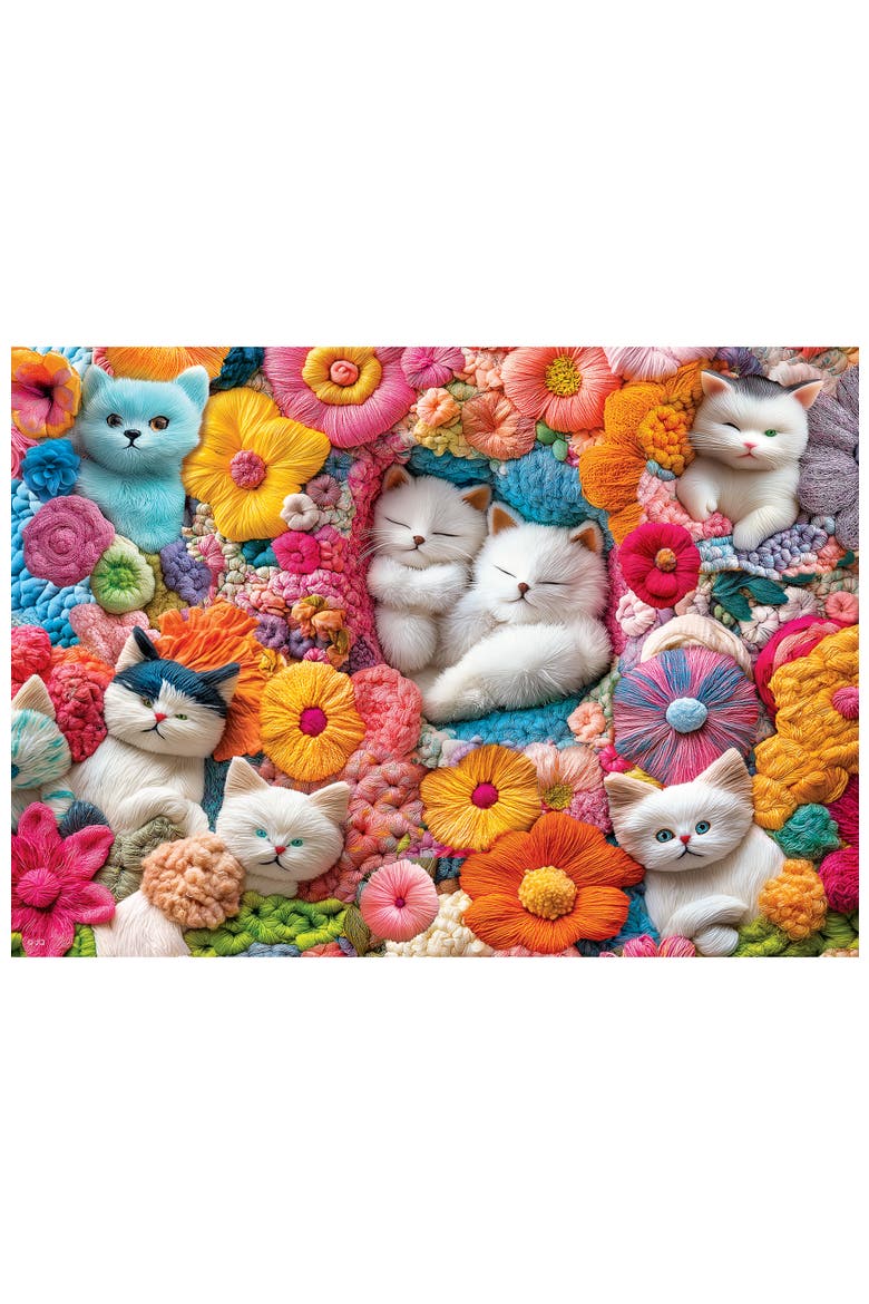 Cozy Cat Bouquet 1000 Piece Puzzle, Alternate, color, Multicolor