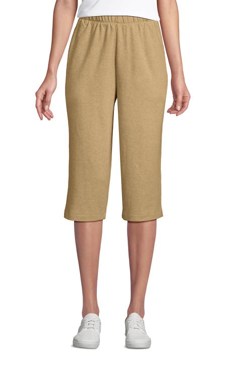 Sport Knit High Rise Elastic Waist Capri Pants