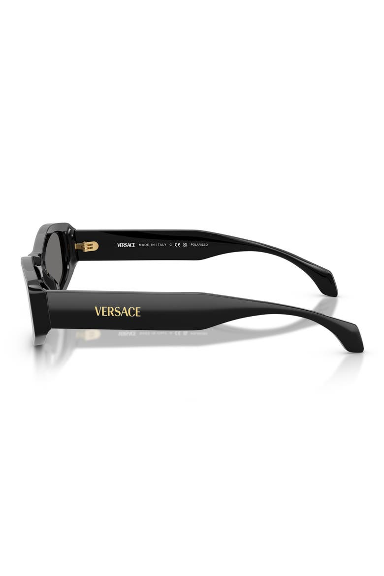 54mm Polarized Irregular Sunglasses, Alternate, color, BLACK/ DARK GREY POLAR