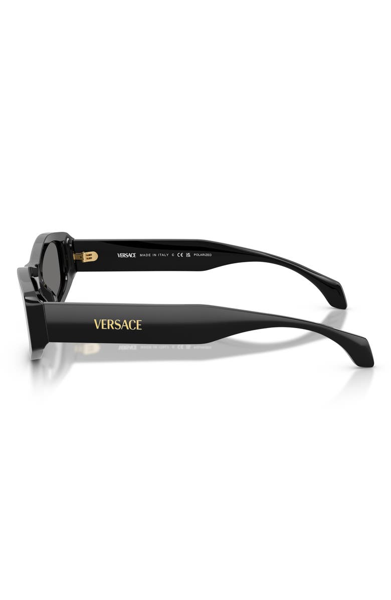 Versace 54mm Polarized Irregular Sunglasses, Alternate, color, Black/ Dark Grey Polar