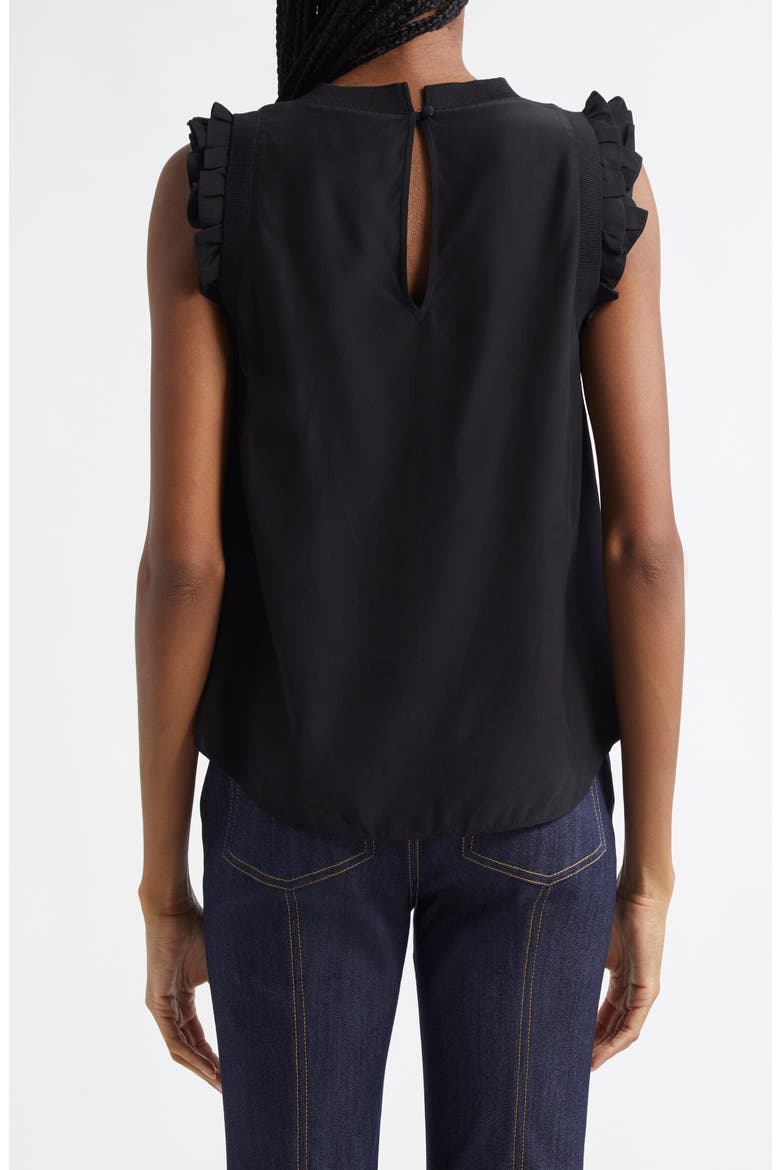 Lenore Ruffle Sleeve Silk Top, Alternate, color, BLACK