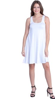 24seven Comfort Apparel Sleeveless A-Line Fit and Flare Skater Dress