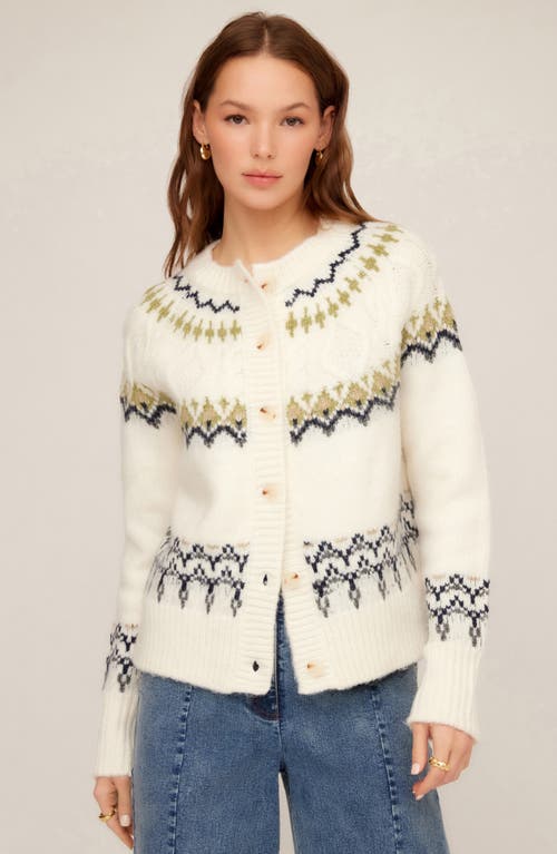 Fifteen Twenty Astrid Fair Isle Cardigan In White