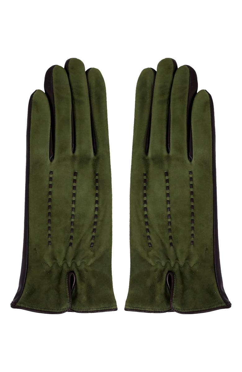 Nicoletta Rosi Cashmere Lined Lambskin Leather Gloves, Alternate, color, 