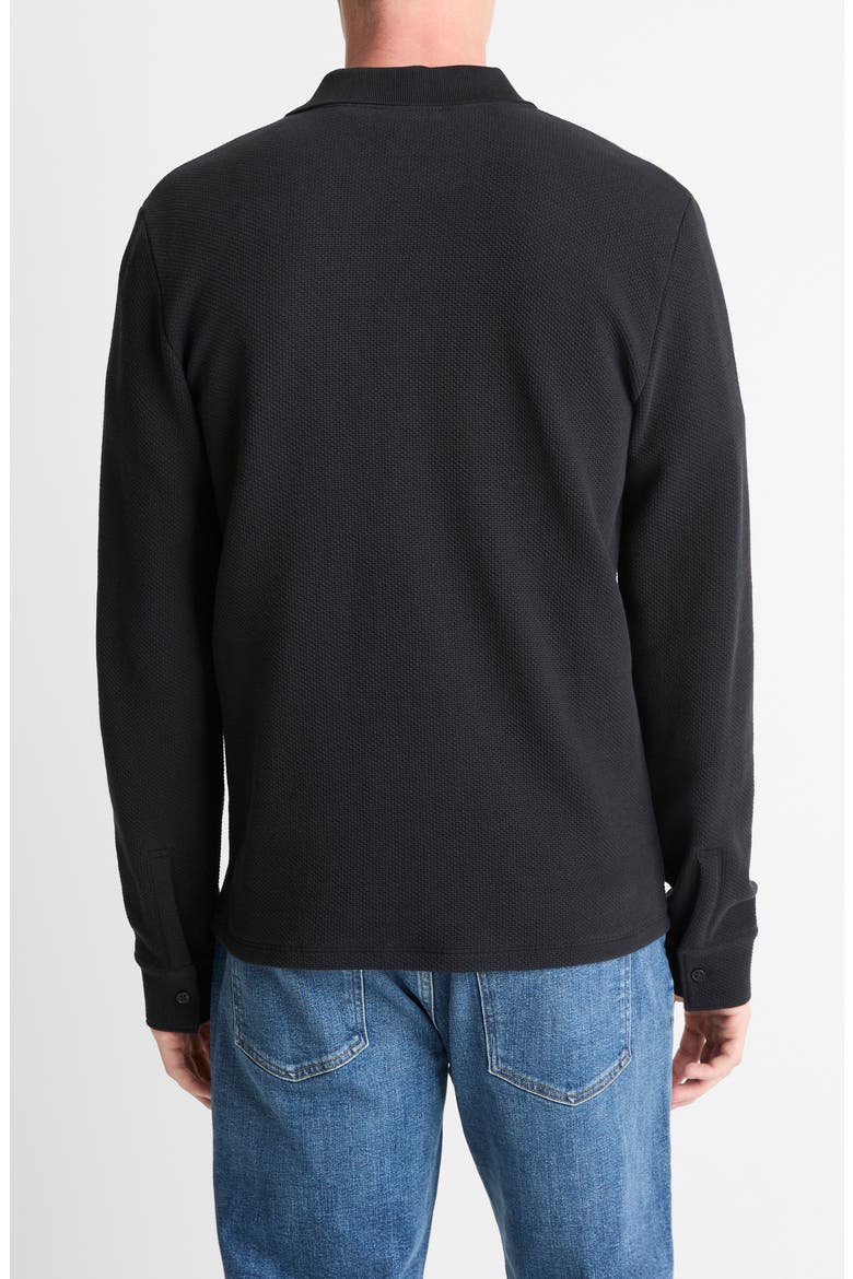 Long Sleeve Basketweave Polo, Alternate, color, COASTAL